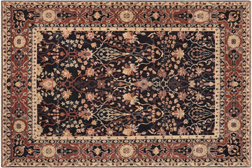 handmade Traditional Kafkaz Chobi Ziegler Blue Brown Hand Knotted RECTANGLE 100% WOOL area rug 8 x 10